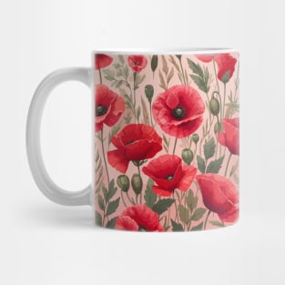 Red Poppy Flower Mug